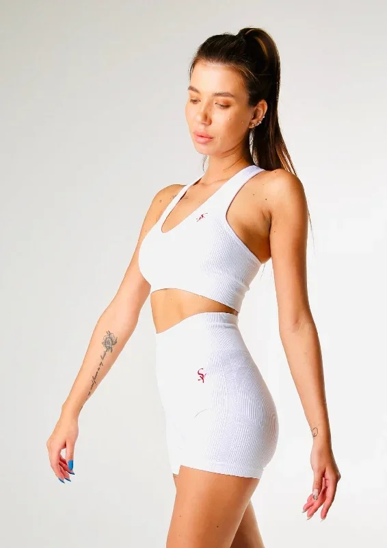 ''Aoma'' White  - Stylish Shorts and Bra Set