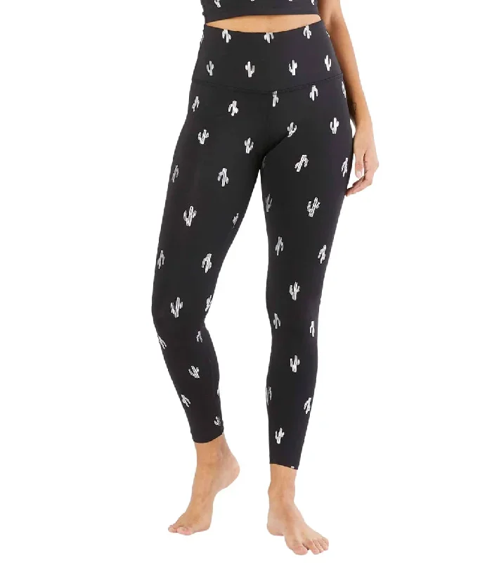 Beyond Yoga High Waisted 7/8 Yoga Leggings Black Silver Dizzy Cactus