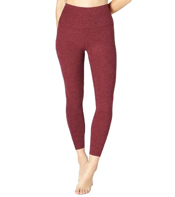 Beyond Yoga Spacedye High Waisted Caught In The Midi 7/8 Yoga Leggings Team Burgundy/Bold Burgundy