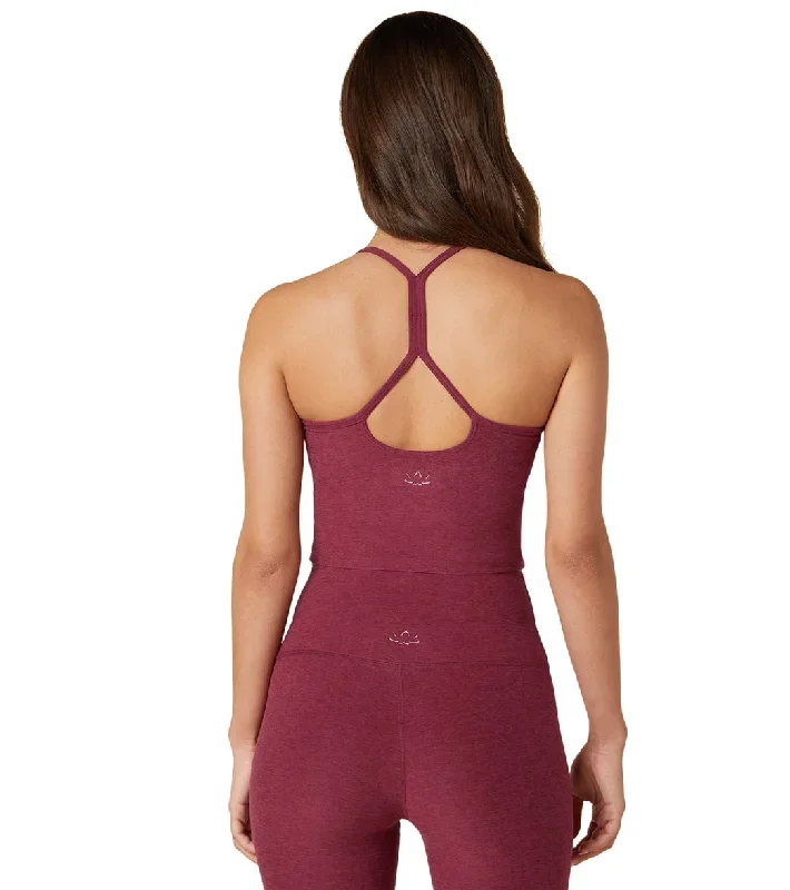 Beyond Yoga Spacedye Slim Racerback Cropped Tank Garnet Red Heather