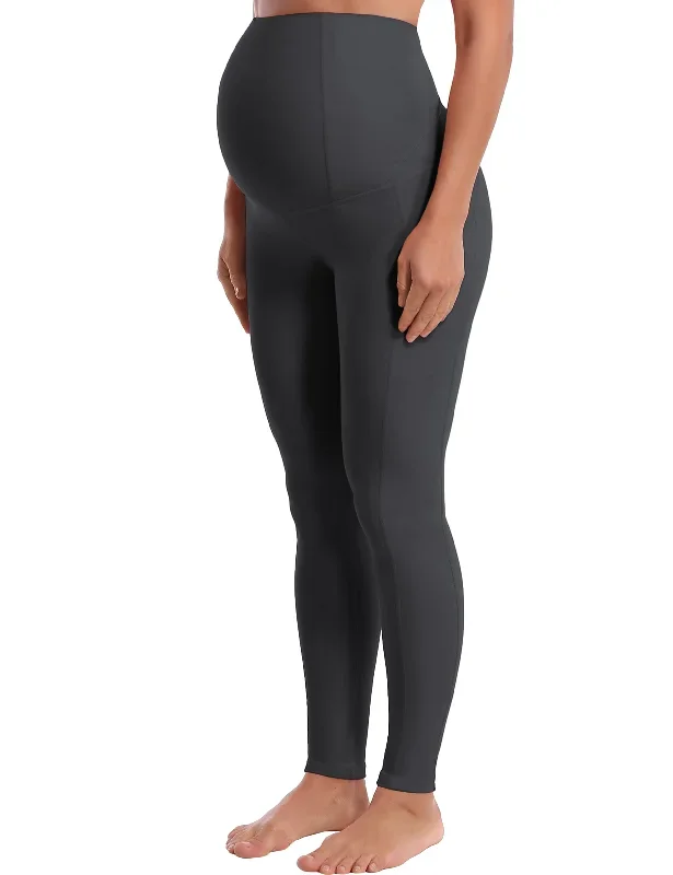 26 Side Pockets Maternity Yoga Pants shadowcharcoal