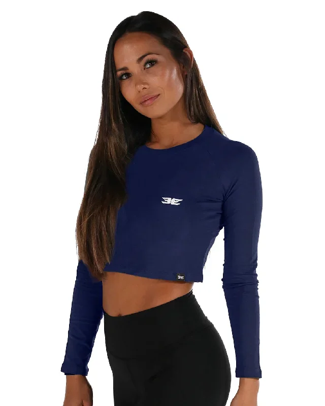 EE Long Sleeve Crop - Navy