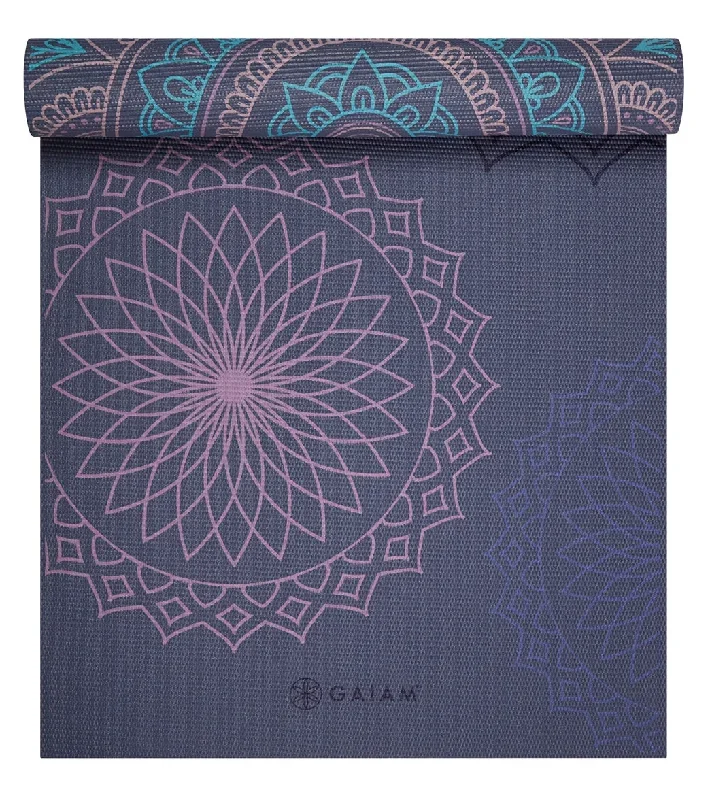 Gaiam 6mm Premium Reversible Yoga Mat Purple Illusion