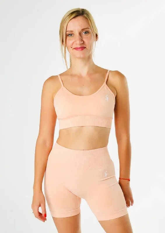 ''Joy'' Light Peach - Shorts and Sports Bra Set