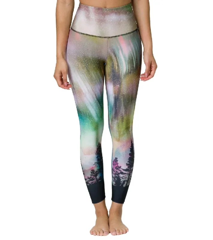 Onzie Graphic High Waisted 7/8 Yoga Leggings Northern Lights