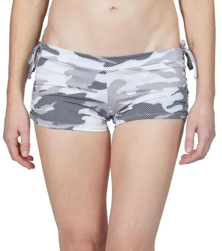 Onzie Side String Yoga Shorts Dust Camo