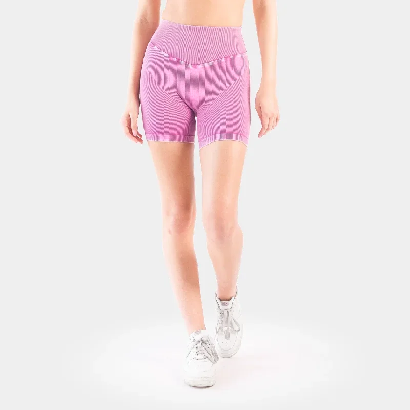 Ribbed Seamless Shorts - Snow Wash Fuchsia