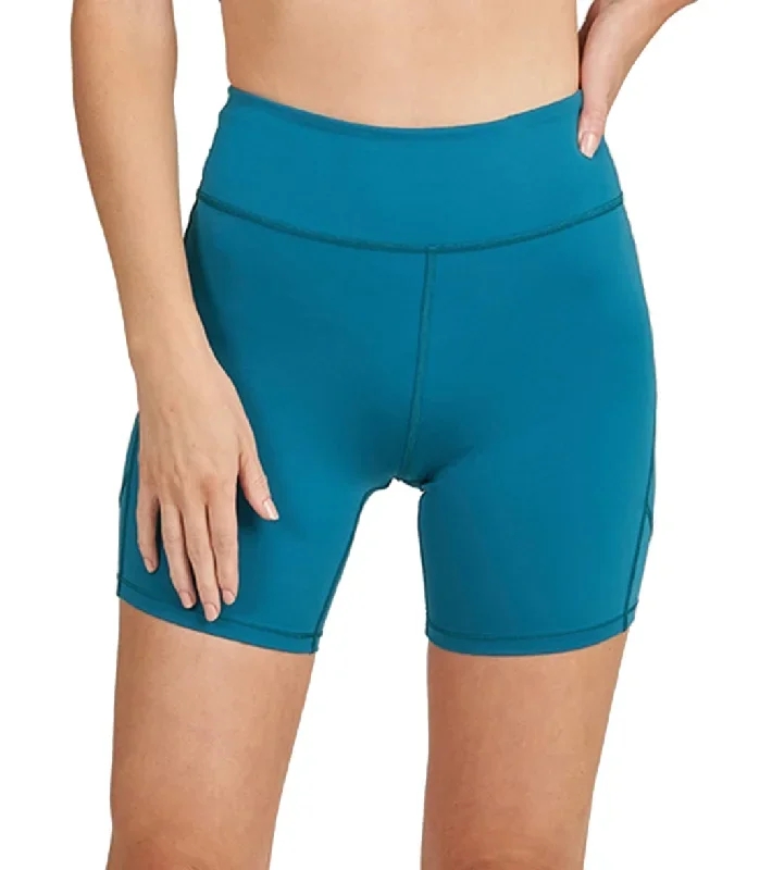 Thrive Societe Rib Inset Seamed Bike Short Harbour Blue