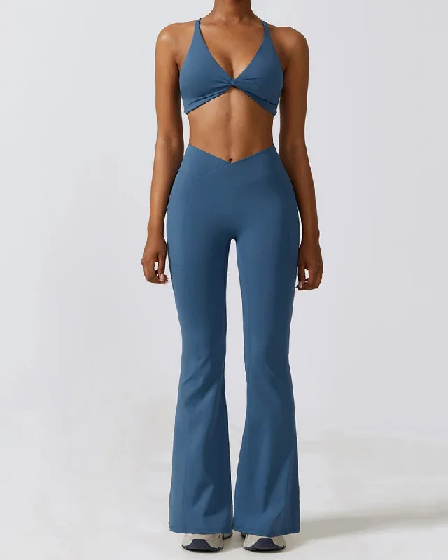 Blue 2 Bra Flared Pants