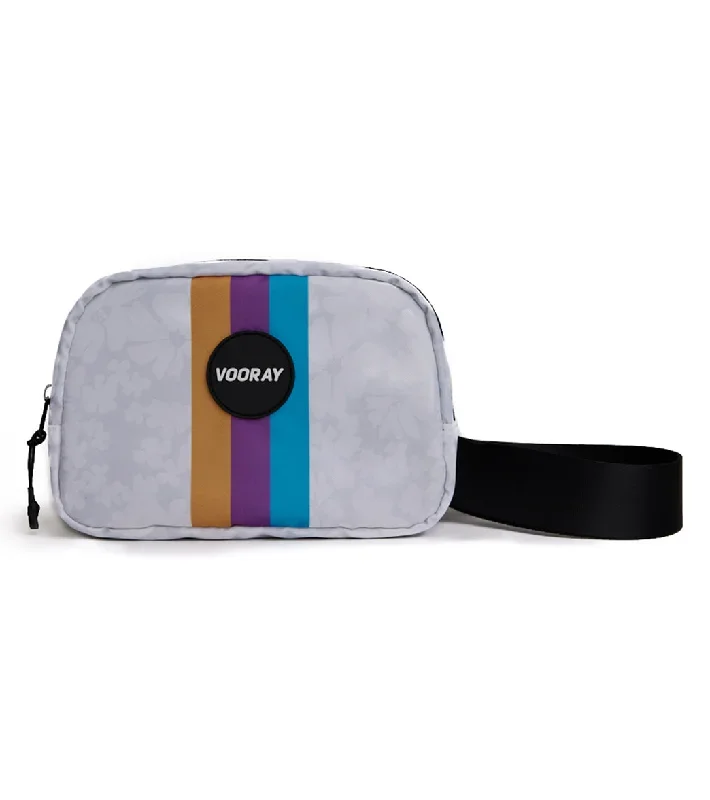 Vooray Quinn Belt Bag White Floral Retro Stripe