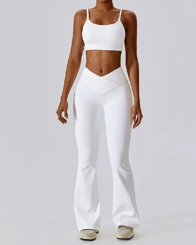 1 Bra Flare Pants White