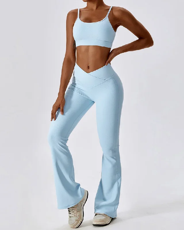 1 Bra Flare Pants Blue